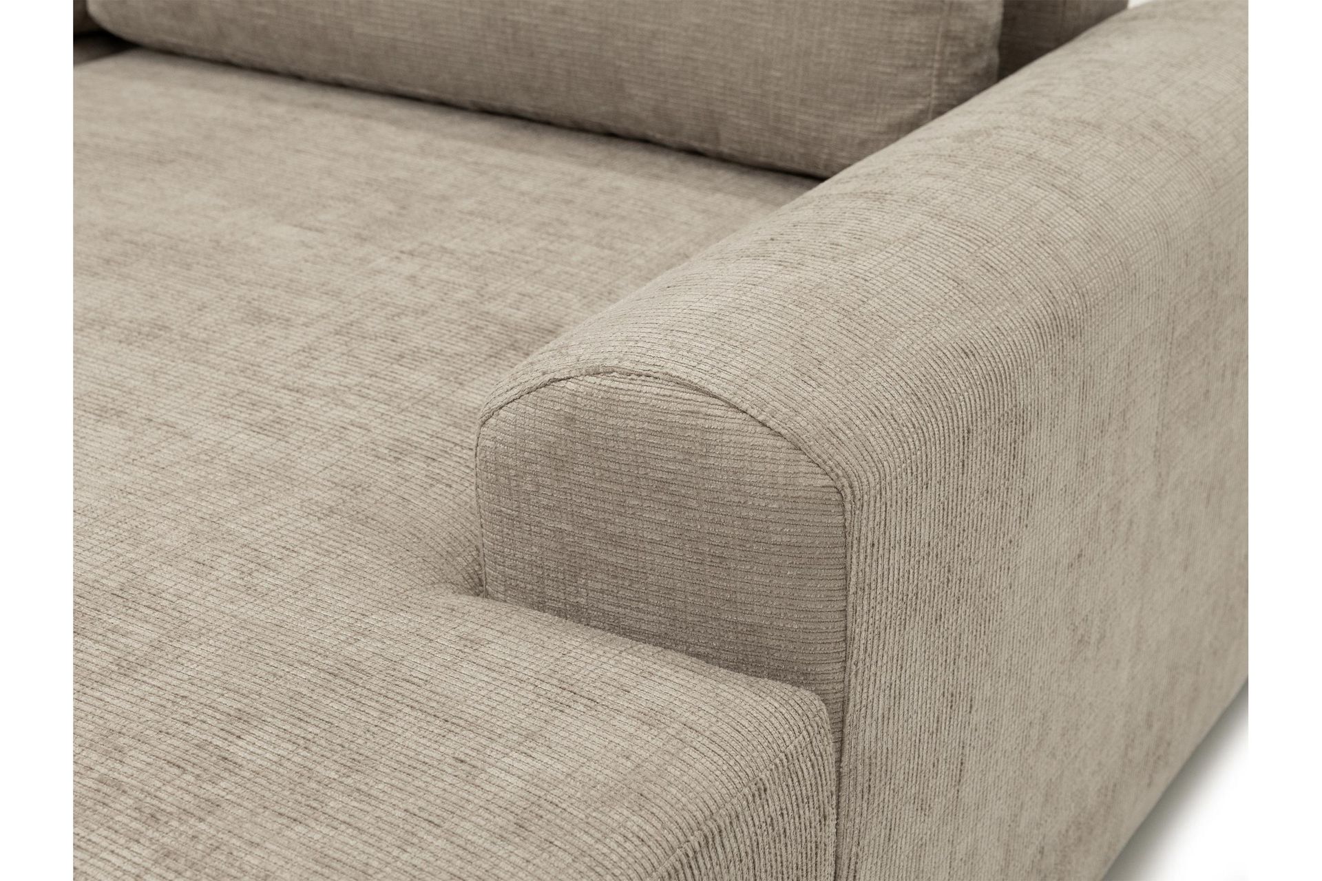 Bella Sovesofa med Dobbel Sjeselong 4-seter i Plysj - Grå - Møbler - Sofaer - Sovesofaer
