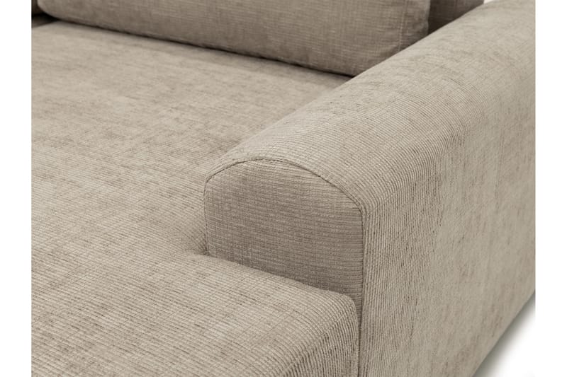 Bella Sovesofa med Dobbel Sjeselong 4-seter i Plysj - Grå - Møbler - Sofaer - Sovesofaer