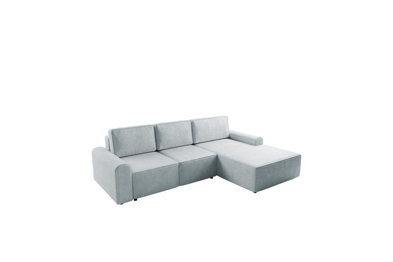 Bella Sovesofa med Sjeselong 3-seter i Plysj - Grå - Møbler - Sofaer - Sovesofaer