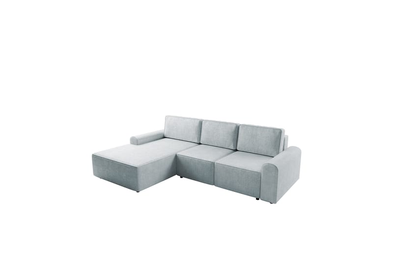 Bella Sovesofa med Sjeselong 3-seter i Plysj - Grå - Møbler - Sofaer - Sovesofaer