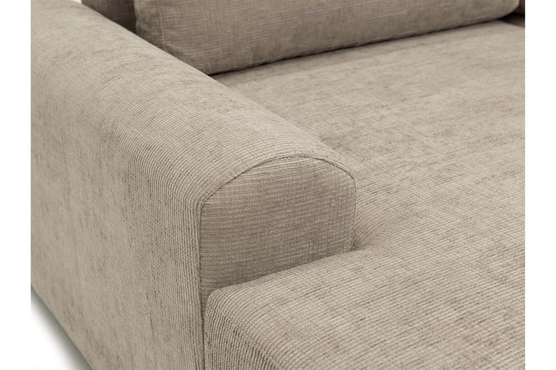 Bella Sovesofa med Sjeselong 3-seter i Plysj - Beige - Møbler - Sofaer - Sovesofaer