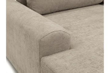 Bella Sovesofa med Sjeselong 3-seter i Plysj - Grå - Møbler - Sofaer - Sovesofaer
