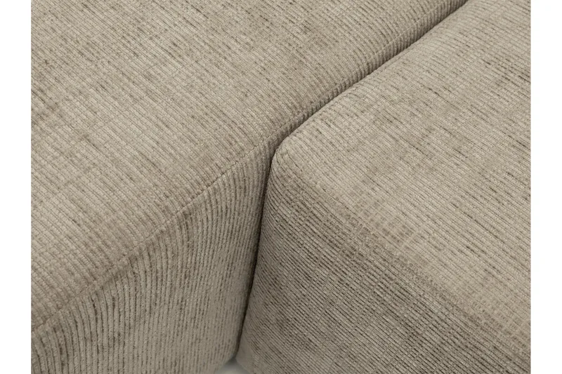 Bella Sovesofa med Sjeselong 3-seter i Plysj - Beige - Møbler - Sofaer - Sovesofaer