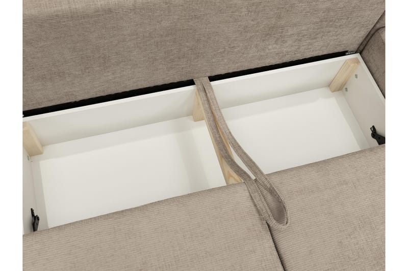 Bella Sovesofa med Sjeselong 3-seter i Plysj - Grå - Møbler - Sofaer - Sovesofaer