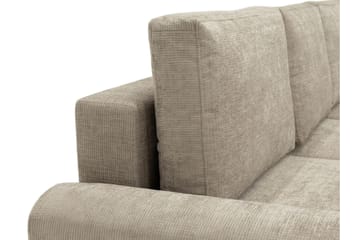 Bella Sovesofa med Sjeselong 3-seter i Plysj - Grå - Møbler - Sofaer - Sovesofaer