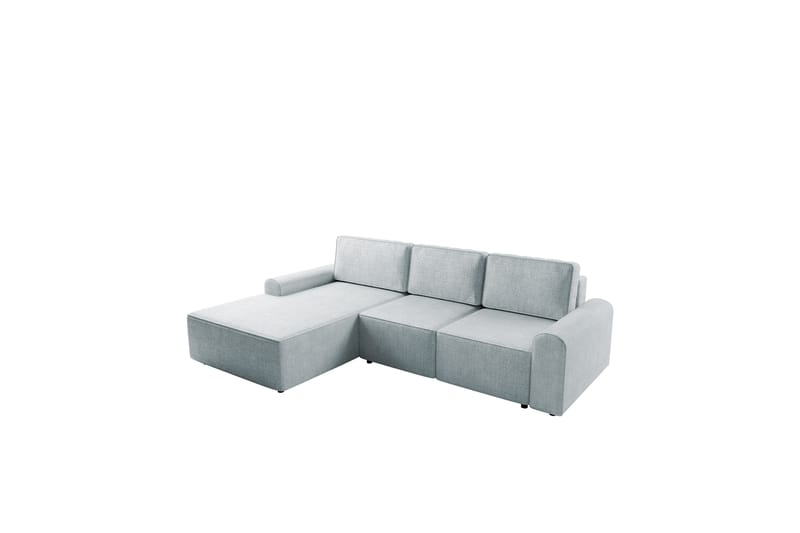 Bella Sovesofa med Sjeselong 3-seter i Plysj - Grå - Møbler - Sofaer - Sovesofaer