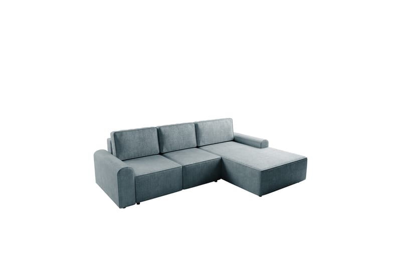 Bella Sovesofa med Sjeselong 3-seter i Plysj - Grå - Møbler - Sofaer - Sovesofaer