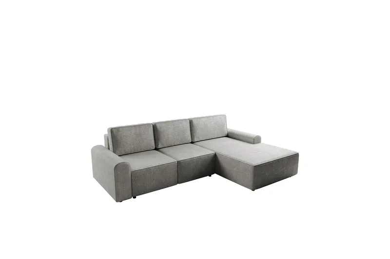 Bella Sovesofa med Sjeselong 3-seter i Plysj, Grå