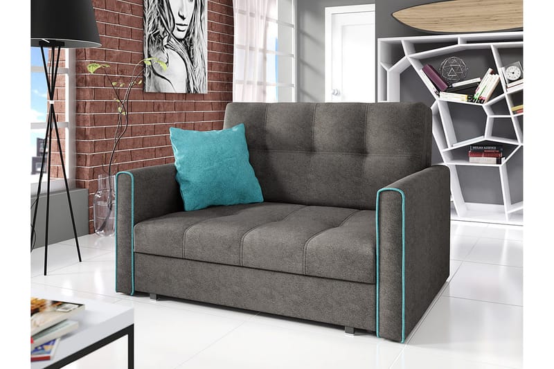 Bensbyn 2-seter Sovesofa 112x196 cm med Oppbevaring i Stoff - Grå - Møbler - Sofaer - Sovesofaer