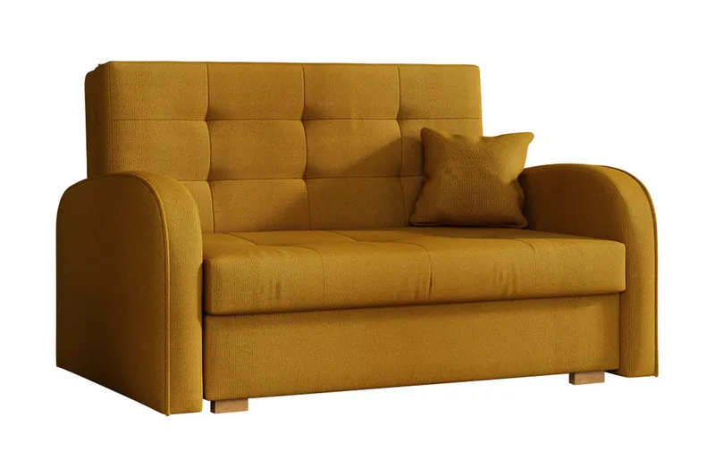 Bensbyn 2-seter Sovesofa 112x196 cm med Oppbevaring i Stoff, Gul