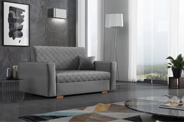 Bensbyn 2-seter Sovesofa 115x196 cm Sovbar Diamantsydd i Fløyel - Grå - Møbler - Sofaer - Sovesofaer