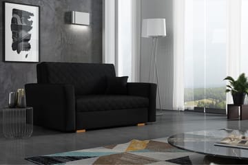 Bensbyn 2-seter Sovesofa 115x196 cm Sovbar Rutemønster i Stoff - Svart - Møbler - Sofaer - Sovesofaer