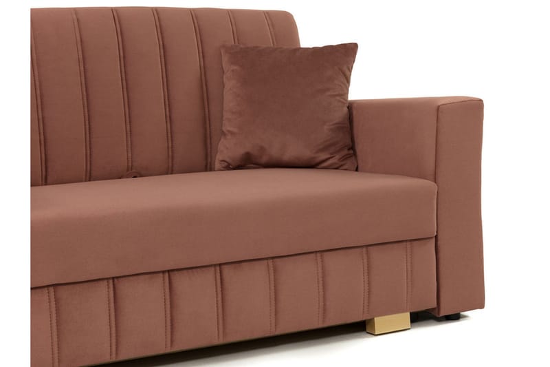 Bensbyn 2-seter Sovesofa 132x196 cm Sovbar Vertikalt Sydd i Stoff - Grå - Møbler - Sofaer - Sovesofaer