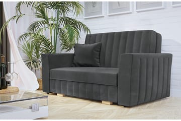 Bensbyn 2-seter Sovesofa 132x196 cm Sovbar Vertikalt Sydd i Stoff - Grå - Møbler - Sofaer - Sovesofaer