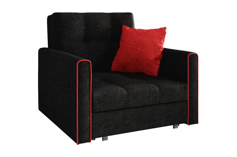 Bensbyn 2-seter Sovesofa 80x196 cm med Oppbevaring i Stoff, Svart