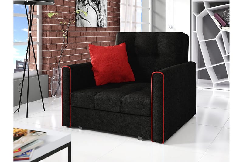 Bensbyn 2-seter Sovesofa 80x196 cm med Oppbevaring i Stoff - Svart - Møbler - Sofaer - Sovesofaer