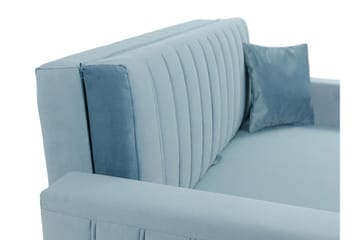 Bensbyn 2-seter Sovesofa med Oppbevaring og Vertikale Sømmer i Fløyel - Rosa - Møbler - Sofaer - Sovesofaer