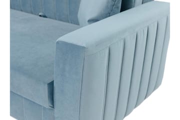 Bensbyn 2-seter Sovesofa med Oppbevaring og Vertikale Sømmer i Fløyel - Rosa - Møbler - Sofaer - Sovesofaer