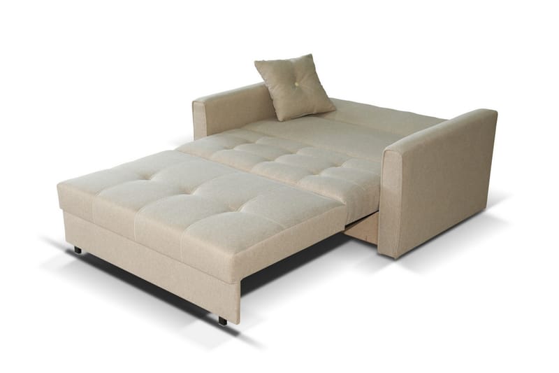 Bensbyn 2-seter Uttrekkbar Sovesofa 112x196 cm med Oppbevaring i Stoff - Grå - Møbler - Sofaer - Sovesofaer