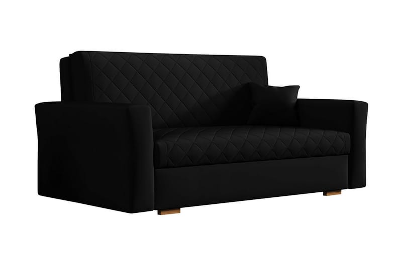 Bensbyn 3-seters Sovesofa Rutetemønster - Fløyel/Svart - Møbler - Sofaer - Sovesofaer