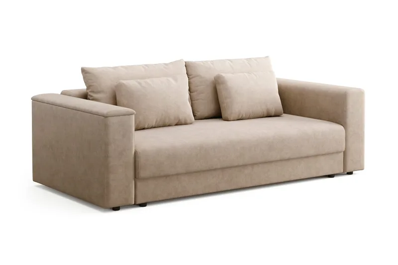 Bergen Ekstra dyp, 3-seters sovesofa med oppbevaring - Beige - Møbler - Sofaer - Sovesofaer