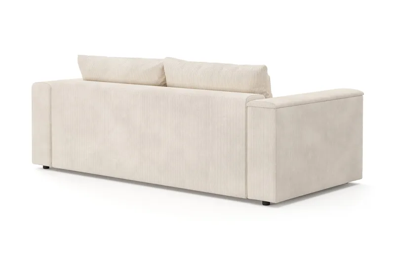 Bergen Ekstra dyp, 3-seters sovesofa med oppbevaring i manchester - Beige - Møbler - Sofaer - Sovesofaer