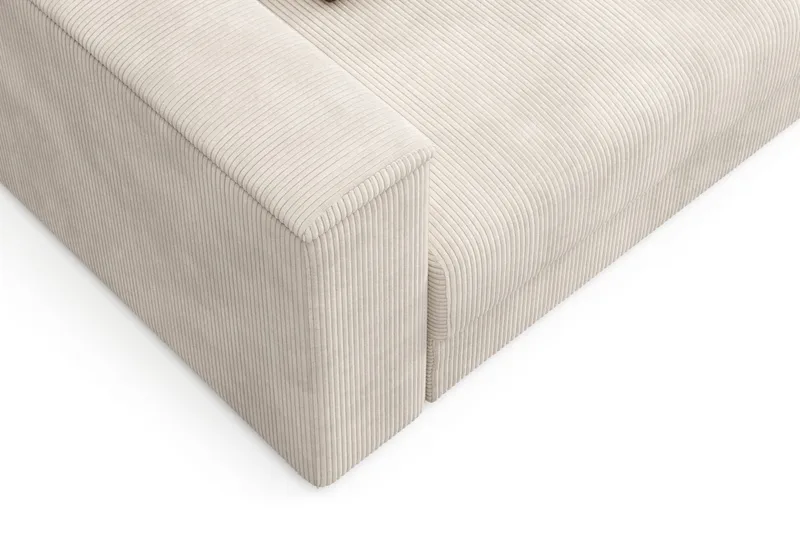Bergen Ekstra dyp, 3-seters sovesofa med oppbevaring i manchester - Beige - Møbler - Sofaer - Sovesofaer