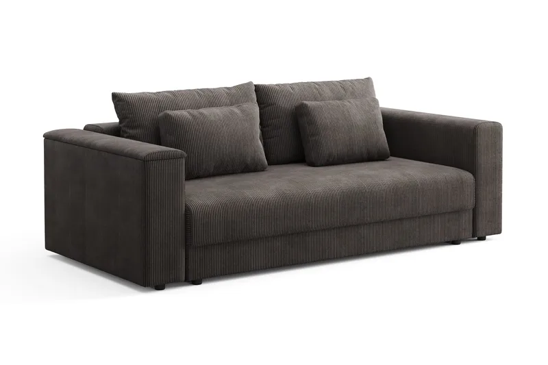 Bergen Ekstra dyp, 3-seters sovesofa med oppbevaring i manchester - Brun - Møbler - Sofaer - Sovesofaer