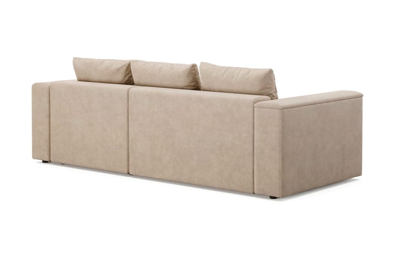 Bergen Ekstra dyp, 3-seters sovesofa med vendbar sjeselong og oppbevaring - Beige - Møbler - Sofaer - Sovesofaer