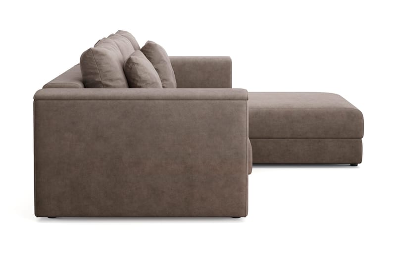 Bergen Ekstra dyp, 3-seters sovesofa med vendbar sjeselong og oppbevaring - Brun - Møbler - Sofaer - Sovesofaer