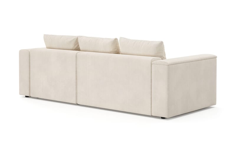 Bergen Ekstra dyp, 3-seters sovesofa med vendbar sjeselong og oppbevaring i manchester - Beige - Møbler - Sofaer - Sovesofaer