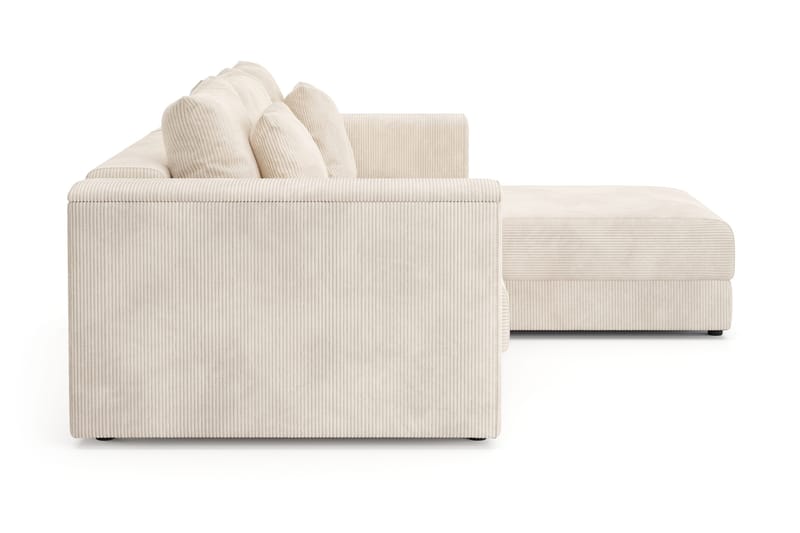 Bergen Ekstra dyp, 3-seters sovesofa med vendbar sjeselong og oppbevaring i manchester - Beige - Møbler - Sofaer - Sovesofaer