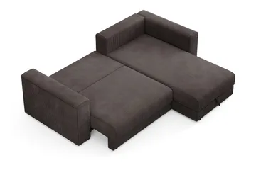 Bergen Ekstra dyp, 3-seters sovesofa med vendbar sjeselong og oppbevaring i manchester - Taupe - Møbler - Sofaer - Sovesofaer