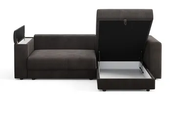 Bergen Ekstra dyp, 3-seters sovesofa med vendbar sjeselong og oppbevaring i manchester - Taupe - Møbler - Sofaer - Sovesofaer