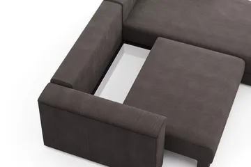 Bergen Ekstra dyp, 3-seters sovesofa med vendbar sjeselong og oppbevaring i manchester - Taupe - Møbler - Sofaer - Sovesofaer