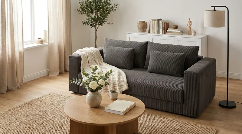 Bergen Ekstra dyp, framoverutslått 3-seters sovesofa med oppbevaring i manchester - Brun - Møbler - Sofaer - Sovesofaer
