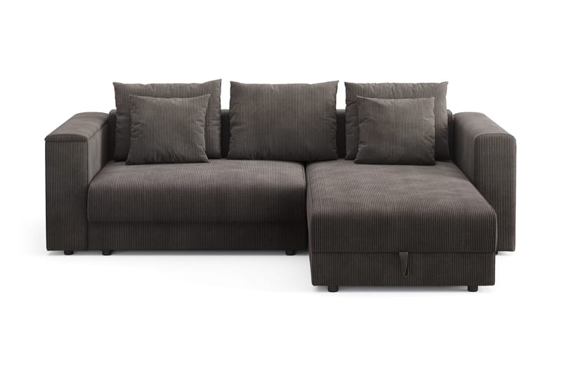 Bergen Ekstra dyp 3-seters sovesofa med divan og overmadrass i lateks og vaskbart trekk - Mørkegrå - Møbler - Sofaer - Sovesofaer - Sovesofa divan