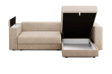 Bergen Ekstra dyp 3-seters sovesofa med divan og overmadrass i memoryskum og vaskbart trekk - Beige - Møbler - Sofaer - Sovesofaer