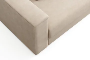 Bergen Ekstra dyp 3-seters sovesofa med divan og overmadrass i memoryskum og vaskbart trekk - Beige - Møbler - Sofaer - Sovesofaer