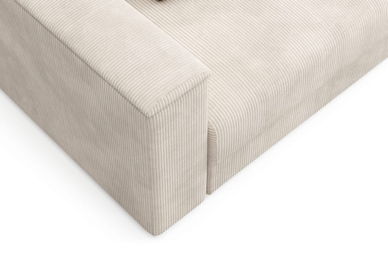 Bergen Ekstra dyp 3-seters sovesofa med divan og overmadrass i polyeterskum og vaskbart trekk - Beige manchester - Møbler - Sofaer - Sovesofaer - Sovesofa divan