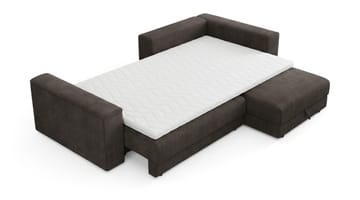 Bergen Ekstra dyp 3-seters sovesofa med divan og overmadrass i polyeterskum, vendbar sommer- og vinterside og vaskbart trekk - Taupe - Møbler - Sofaer - Sovesofaer