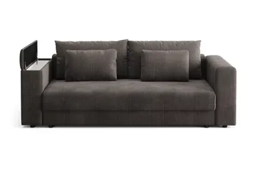 Bergen Ekstra dyp 3-seters sovesofa med overmadrass i polyeterskum og vaskbart trekk - Taupe - Møbler - Sofaer - Sovesofaer