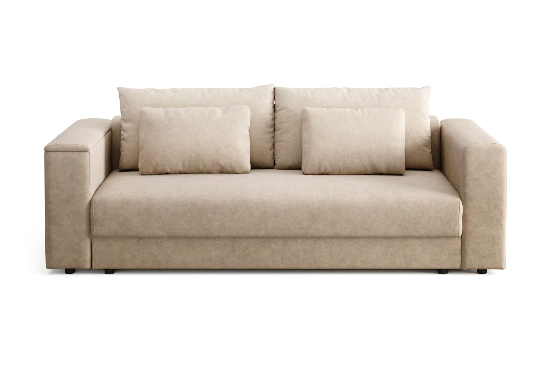 Bergen Ekstra dyp 3-seters sovesofa med overmadrass i polyeterskum og vaskbart trekk - Beige