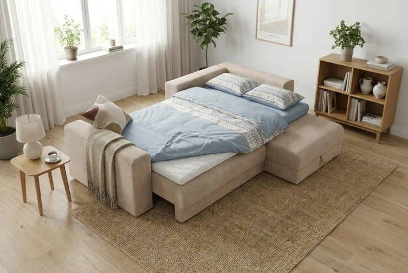 Bergen Ekstra dyp fremoveruttrekkbar 3-seters sovesofa med divan og overmadrass i polyeterskum og vaskbart trekk - Brunt stoff - Møbler - Sofaer - Sovesofaer - Sovesofa divan
