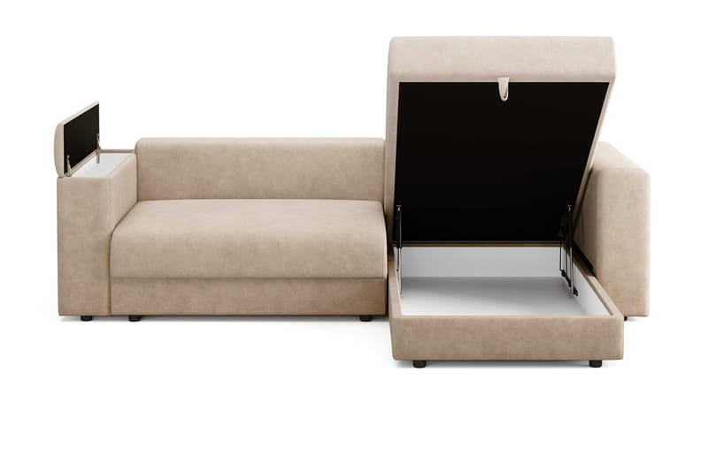 Bergen Ekstra dyp fremoveruttrekkbar 3-seters sovesofa med divan og overmadrass i polyeterskum og vaskbart trekk - Brunt stoff - Møbler - Sofaer - Sovesofaer - Sovesofa divan