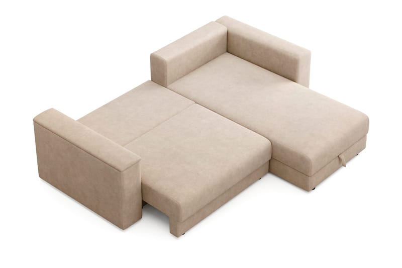 Bergen Ekstra dyp fremoveruttrekkbar 3-seters sovesofa med divan og overmadrass i polyeterskum og vaskbart trekk - Brunt stoff - Møbler - Sofaer - Sovesofaer - Sovesofa divan