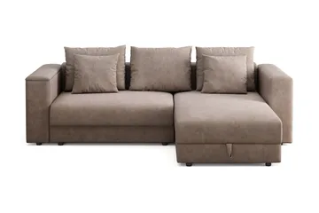 Bergen Ekstra dyp fremoveruttrekkbar 3-seters sovesofa med divan og overmadrass i polyeterskum og vaskbart trekk