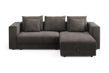 Bergen Ekstra dyp fremoveruttrekkbar 3-seters sovesofa med divan og overmadrass i polyeterskum og vaskbart trekk