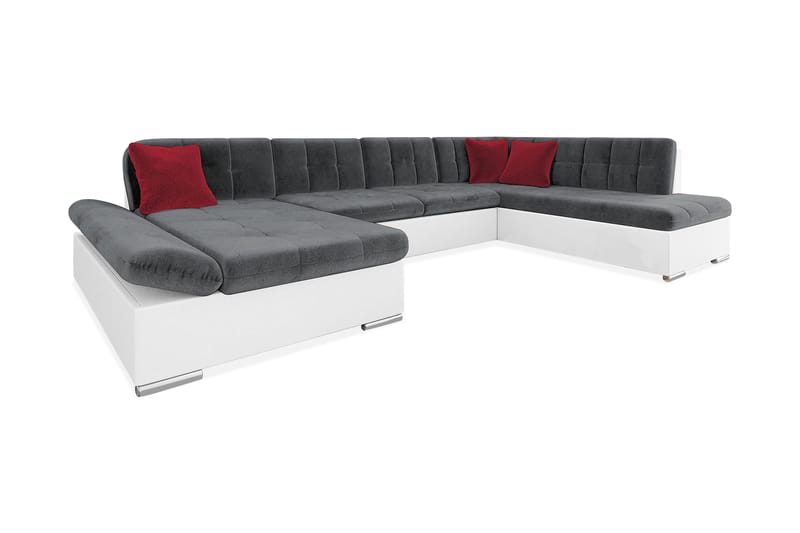 Bergen U-sovesofa 345x205x77 cm - Sovesofaer - Sovesofa divan - Skinnsofaer - Fløyel sofaer