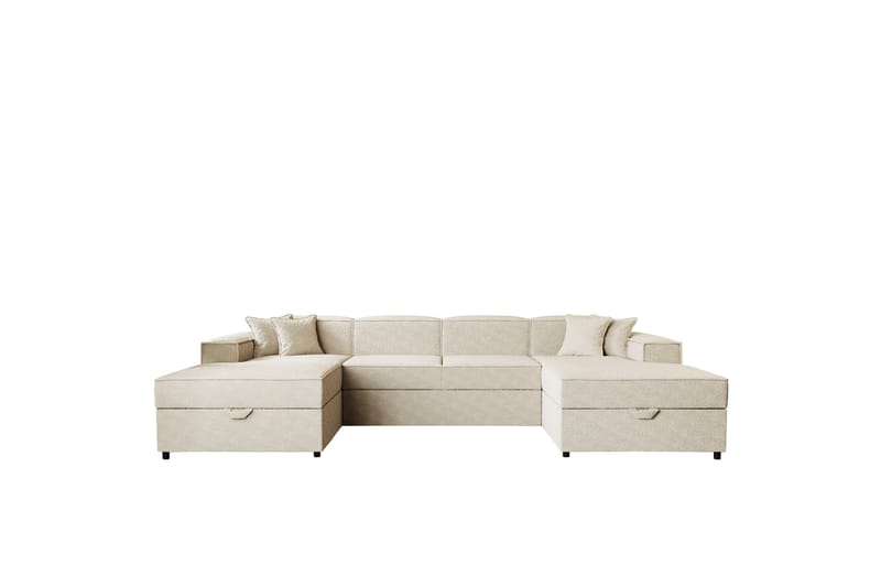 Bizantine Sovesofa Dobbel Divan 4-Seter - Beige - Møbler - Sofaer - Sovesofaer